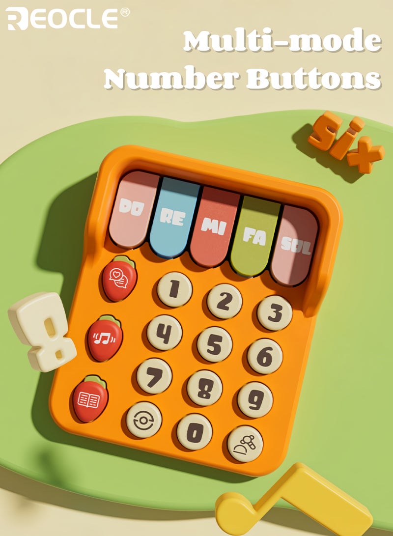 ريوكل هاتف لعبة الطفل مع بيانو كرتوني وميزة ضوء الموسيقى هاتف محمول للعب التظاهر مع تصميم تفاعلي للتعلم المبكر - Image 4