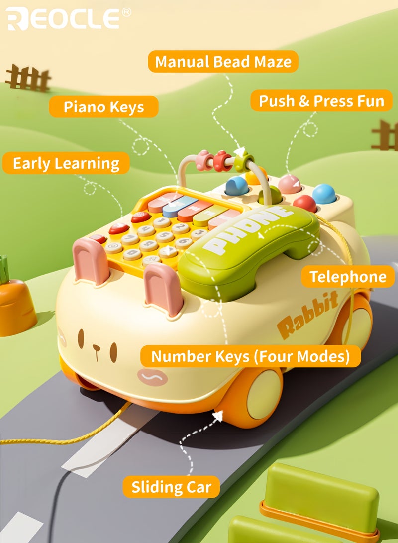 ريوكل هاتف لعبة الطفل مع بيانو كرتوني وميزة ضوء الموسيقى هاتف محمول للعب التظاهر مع تصميم تفاعلي للتعلم المبكر - Image 2