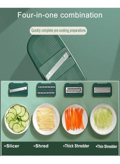 Bear Multifunction 4in1 Mandolines Slicer Vegetable Fruit Cutter Chopper With 1.5L Storage Box Multi-Blade Kitchen Food Vegetable Shredder Processor For Home Outdoors  - Image 2
