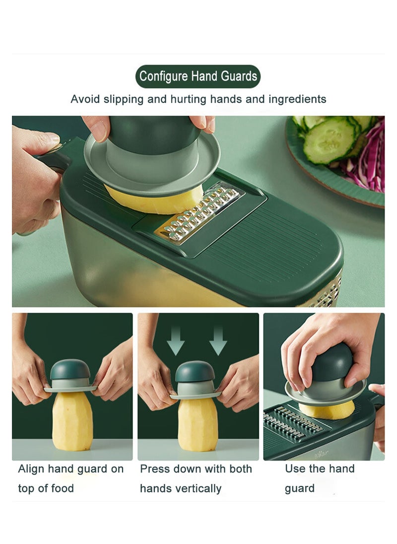 Bear Multifunction 4in1 Mandolines Slicer Vegetable Fruit Cutter Chopper With 1.5L Storage Box Multi-Blade Kitchen Food Vegetable Shredder Processor For Home Outdoors  - Image 4