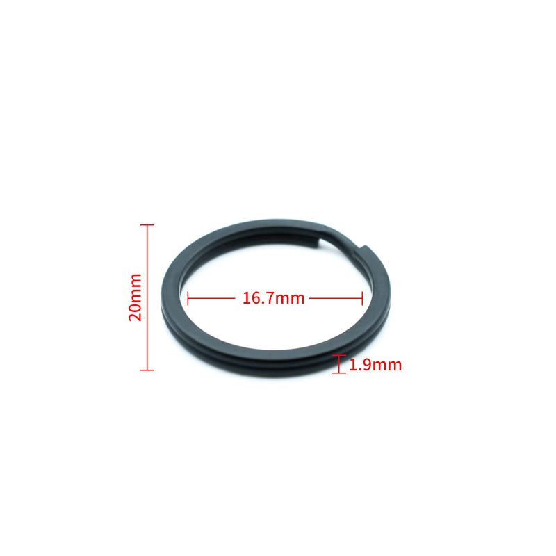 ZoloAJay 20 Pack Key Ring Keychain 3/4 Inch 20mm Diameter Metal Flat Split Key Chains Rings for Home Car Dog Tag Office Lanyards Keys Attachment Black - Image 2