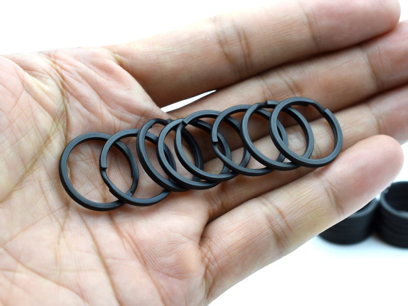 ZoloAJay 20 Pack Key Ring Keychain 3/4 Inch 20mm Diameter Metal Flat Split Key Chains Rings for Home Car Dog Tag Office Lanyards Keys Attachment Black - Image 3