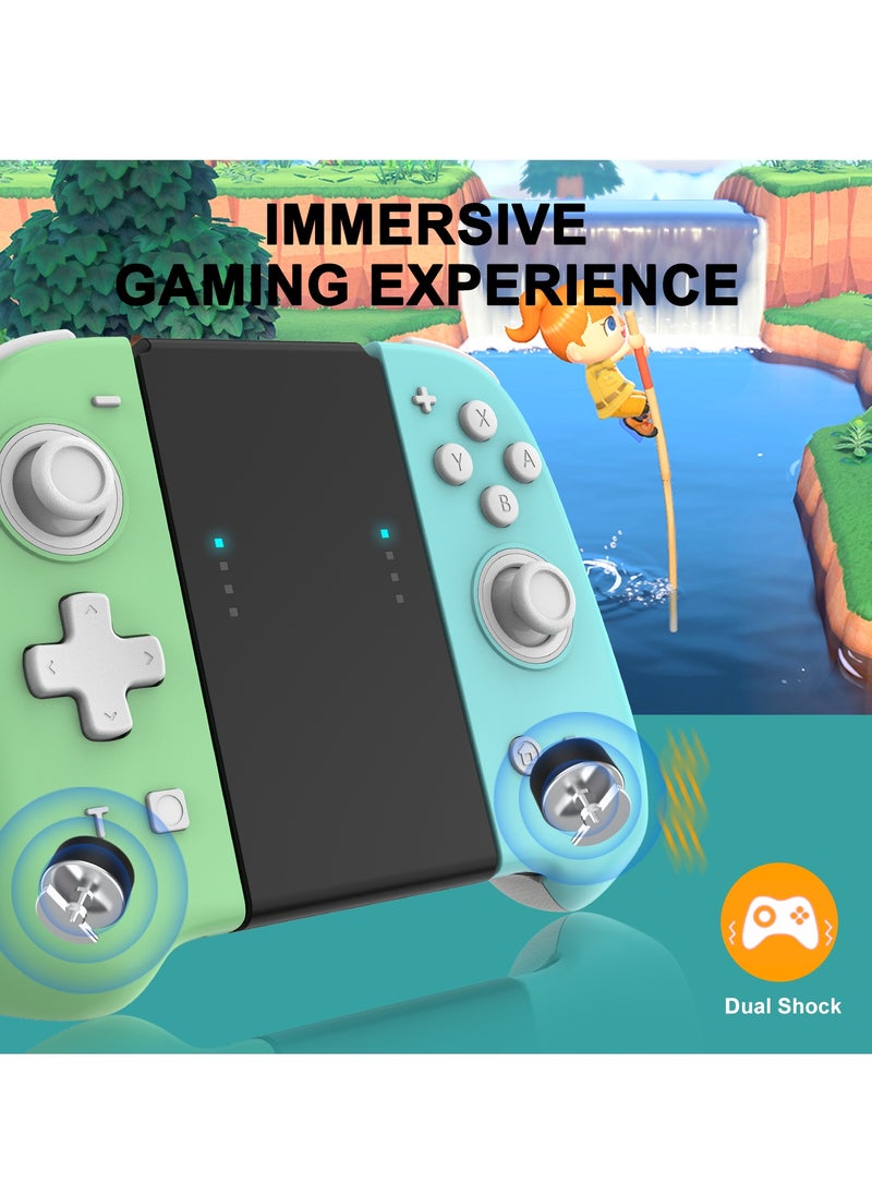 Joypad - Joypad Controller, Joypad Support 3 different light modes，Wake-up Function,Ergonomic hand-fit design,Bluetooth Wireless Joy Con Controller with Dual Vibration and Gyroscope axis Green/Blue - Image 1
