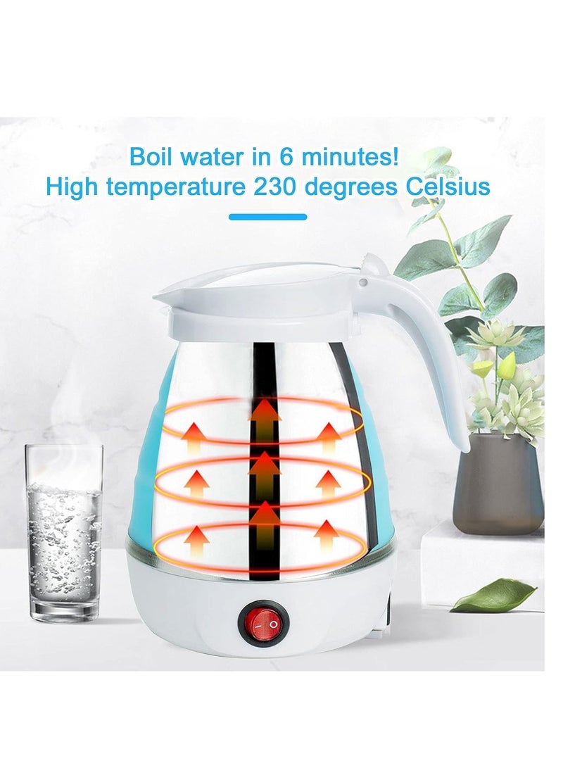 ELTRAZONE Portable Folding Electric Kettle Fast Boiling Foldable Electric Kettle for Travel Food Grade Silicone Boil Dry Protection Electric Kettle with Separable Power Cord for Hiking Camping - Image 4