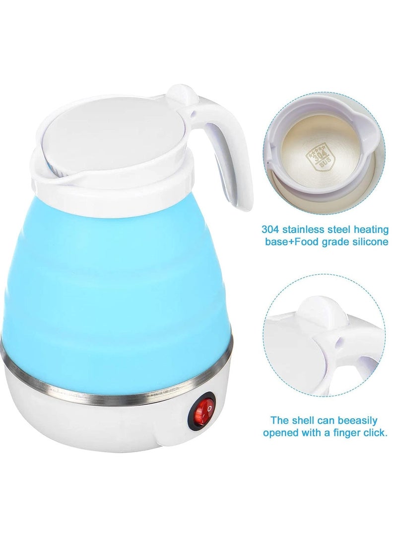 ELTRAZONE Portable Folding Electric Kettle Fast Boiling Foldable Electric Kettle for Travel Food Grade Silicone Boil Dry Protection Electric Kettle with Separable Power Cord for Hiking Camping - Image 3