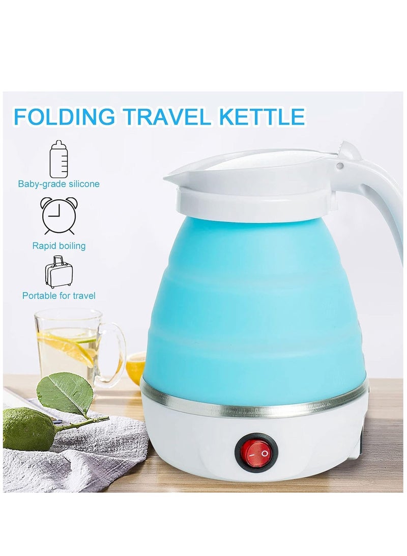 ELTRAZONE Portable Folding Electric Kettle Fast Boiling Foldable Electric Kettle for Travel Food Grade Silicone Boil Dry Protection Electric Kettle with Separable Power Cord for Hiking Camping - Image 5