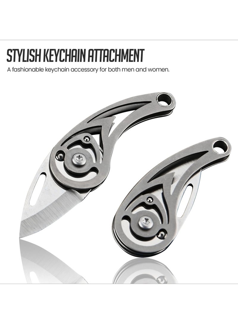 Compact Titanium Keychain Knife, EDC Folding Pocket Utility Knife for Camping and Hiking, Perfect Gift for Men and Women (2.3 Inch) - Image 2