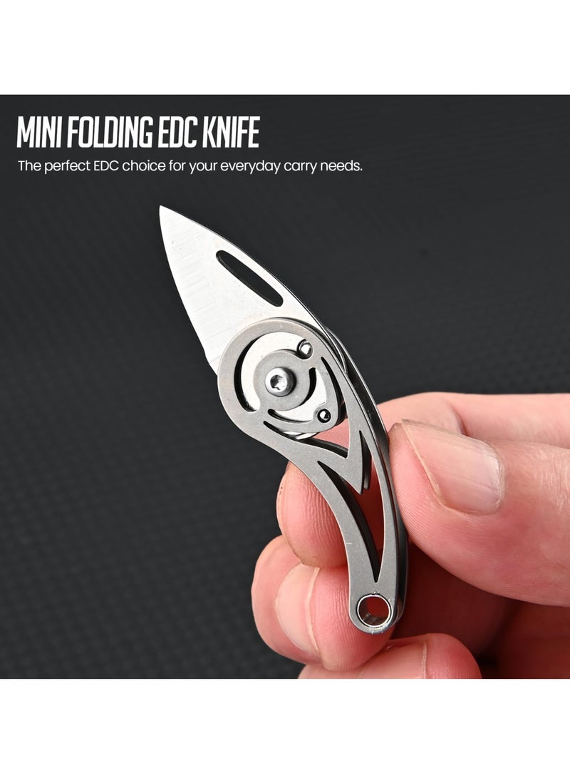 Compact Titanium Keychain Knife, EDC Folding Pocket Utility Knife for Camping and Hiking, Perfect Gift for Men and Women (2.3 Inch) - Image 4