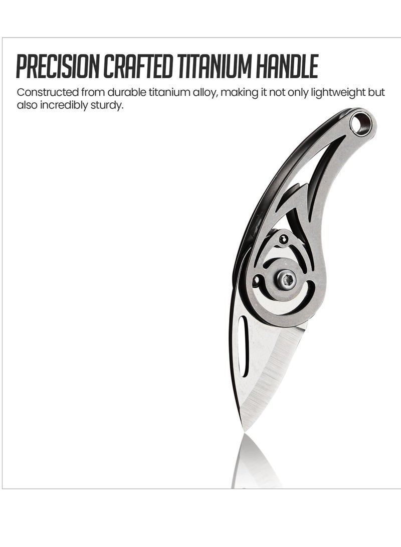 Compact Titanium Keychain Knife, EDC Folding Pocket Utility Knife for Camping and Hiking, Perfect Gift for Men and Women (2.3 Inch) - Image 5