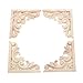 MUXSAM MUXSAM Furniture Applique, 8x8cm/3.15"x3.15", Wood Carved Corner Onlay Unpainted Frame Decal for Wall Cabinet Door Bed - Image 2