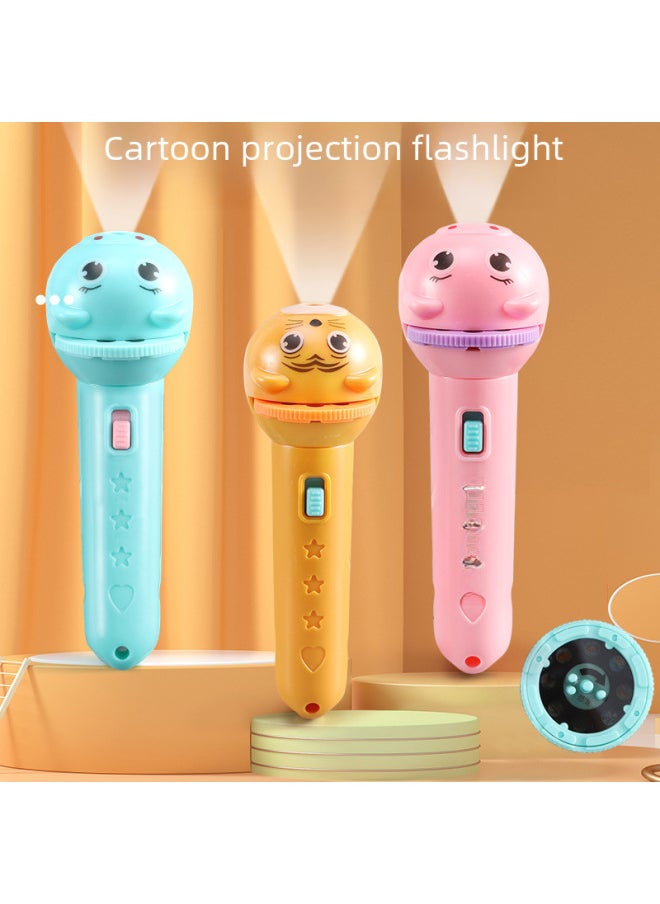 Generic - Children's Luminous Projection Flashlight Baby Early Education Cartoon Fun Boys And Girls Stall Gift Toys Cross-border-Color: Separate Flashlight Without Card - Image 1