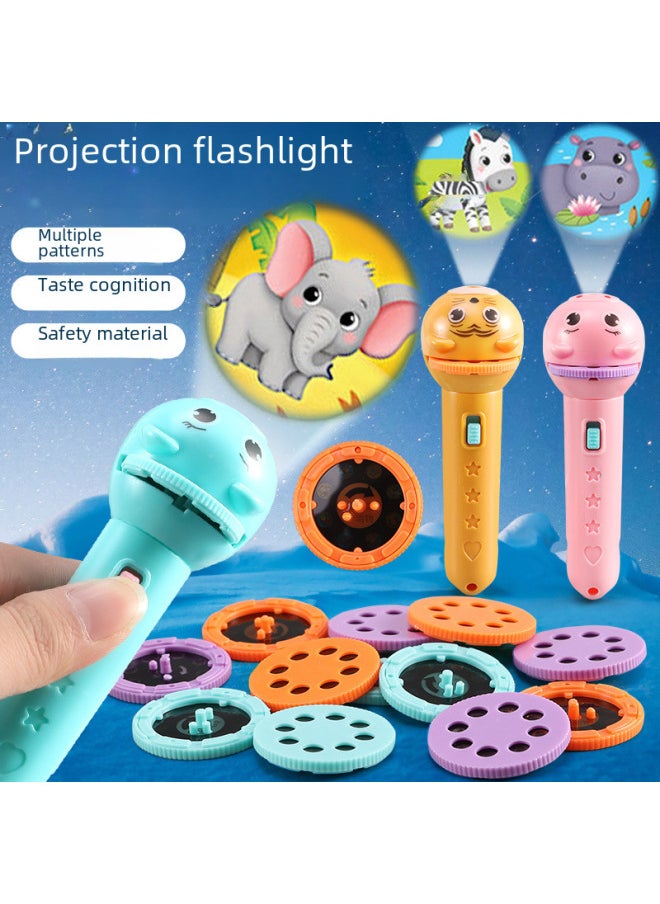Generic - Children's Luminous Projection Flashlight Baby Early Education Cartoon Fun Boys And Girls Stall Gift Toys Cross-border-Color: Separate Flashlight Without Card - Image 1