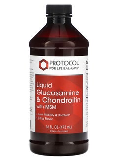 Protocol For Life Balance Liquid Glucosamine & Chondroitin with MSM Citrus 16 fl oz (473 ml) 