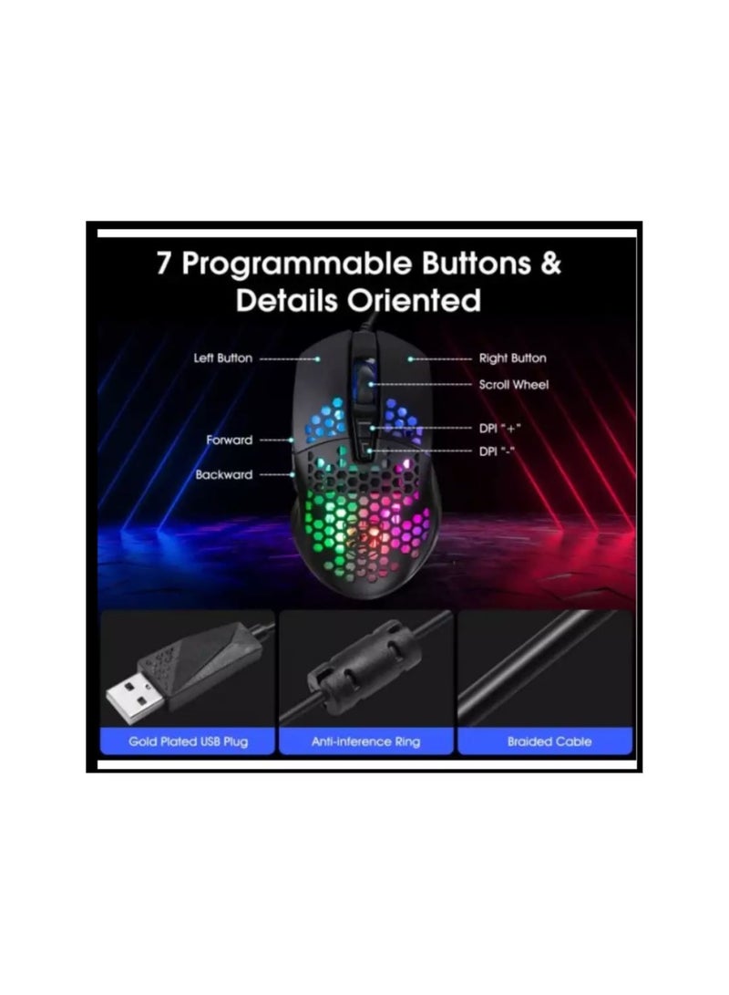 Computer Gaming Mouse With Led Light And Side Button Model Andowl Q-M1  - Image 4