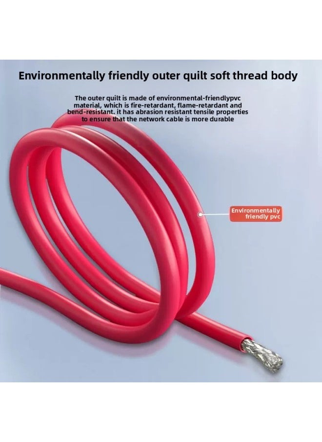 Generic Industrial Super Class 6 Double Shielded Network Cable High Flexible Tow Chain Profinet Servo Communication 8-Core Finished Gigabit Network-Color:[Super Six 8-core High Flexible]-Double Shielded Red A-Line Length:0.15m  - Image 4