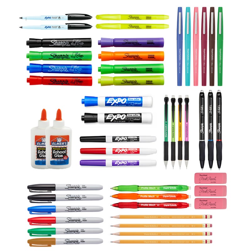 Sharpie School Supplies Variety Pack BTS Teacher Pack Expo Paper Mate Elmers Glue Sticks Pourable Glue Pencils Dry Erase Markers Highlighters and More 48 Count - Image 2