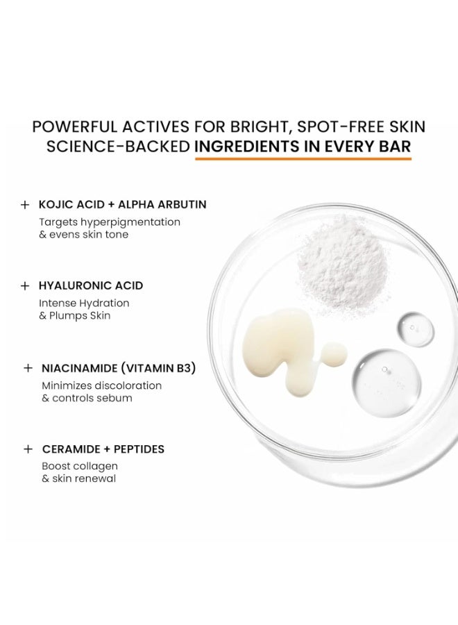 WILD OAK WildOak Brightening & DeTan Body Soap | Pack of 3 x 3 pcs | Cold Pressed Premium Soap for Gentle Exfoliation, Dark Spots & Pigmentation Repair with Kojic Acid, Alpha Arbutin, Niacinamide & Vitamin C - Image 2