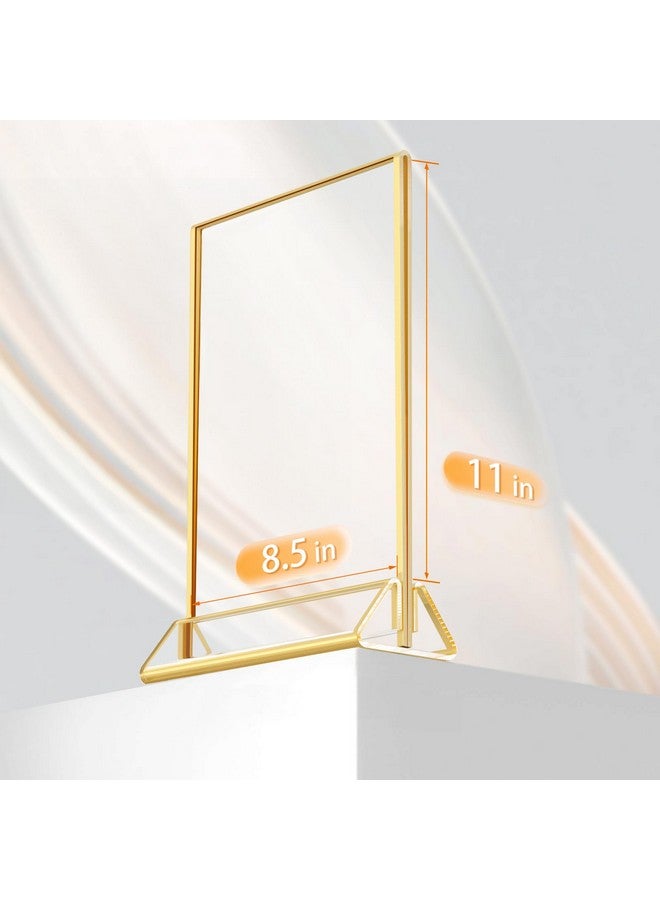 HIIMIEI HIIMIEI Acrylic Gold Frames Sign Holders 8.5x11, Double Sided Table Menu Display Stand, Gold Acrylic Wedding Table Numbers Holder(6 Pack)  - Image 2