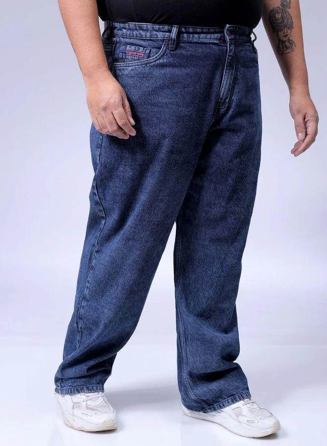 HARDSODA  Men Plus Size Baggy Fit Solid Mid-Rise Jeans for Men | Best Price UAE