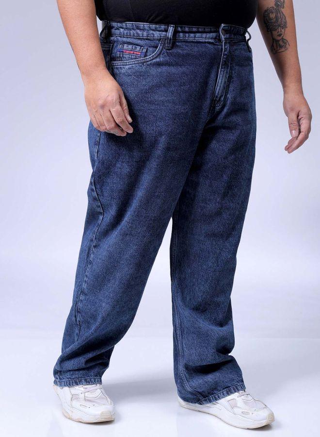 HARDSODA Men Plus Size Baggy Fit Solid Mid-Rise Jeans - Image 4