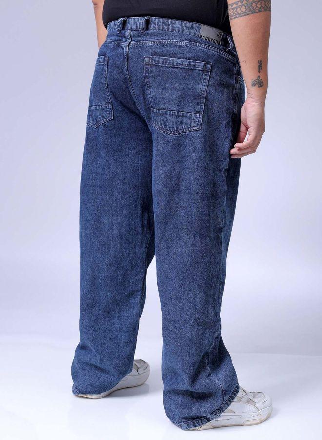 HARDSODA Men Plus Size Baggy Fit Solid Mid-Rise Jeans - Image 2