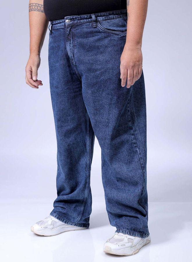 HARDSODA Men Plus Size Baggy Fit Solid Mid-Rise Jeans - Image 3