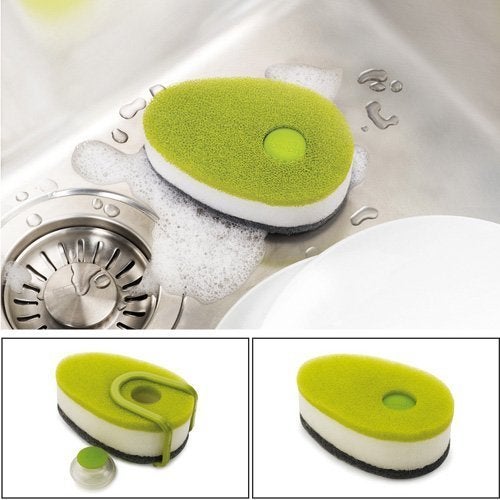 Wishbone Pack of 3 Triple Layer Soapy-Sponge Self Release Dish Wash Liquid Sponge with Soap-Dispensing Capsule for Kitchen & Home, Car Cleaning Uses - Image 3