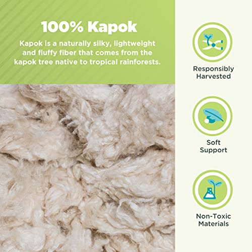 Bean Products Kapok 20" x 36" King Pillow - Breathable, Eco-Friendly and Durable Organic Cotton Fabric Bed Pillow - Soft and Supportive Pillow for Sleeping, Made in The USA - Image 3