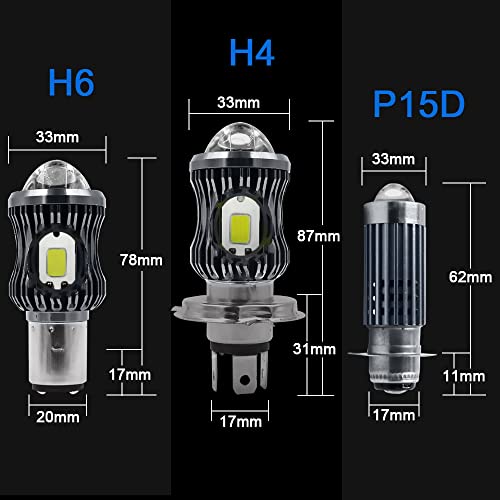 YSY 1Pcs 10000Lm H4 LED Moto HB2 9003 HS1 LED Motorcycle Headlight Bulbs CSP Lens White Yellow Hi Lo Lamp Scooter Accessories Fog Lights 12V (H4, Silver) - Image 2