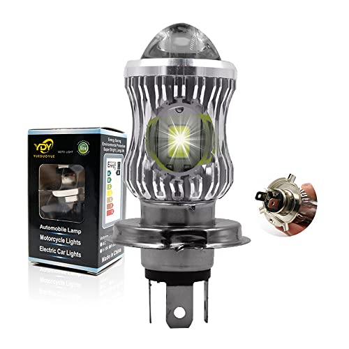 YSY 1Pcs 10000Lm H4 LED Moto HB2 9003 HS1 LED Motorcycle Headlight Bulbs CSP Lens White Yellow Hi Lo Lamp Scooter Accessories Fog Lights 12V (H4, Silver) - Image 1