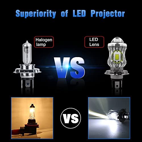 YSY 1Pcs 10000Lm H4 LED Moto HB2 9003 HS1 LED Motorcycle Headlight Bulbs CSP Lens White Yellow Hi Lo Lamp Scooter Accessories Fog Lights 12V (H4, Silver) - Image 4