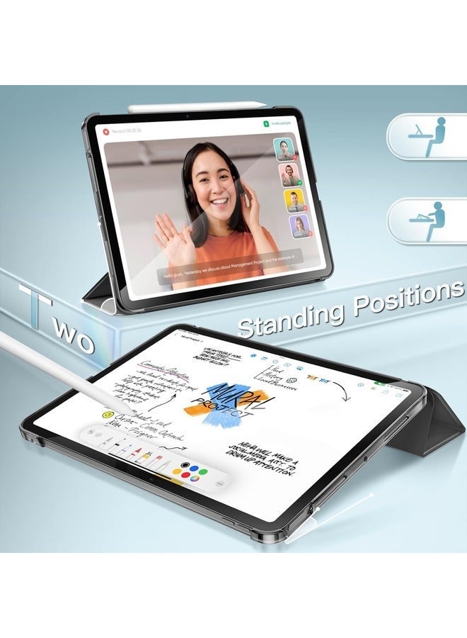 Raxoom Space Grey Slim Smart Cover for iPad Pro 13-Inch M4 (2024) - Hard Back Shell with Adjustable Stand and Auto Wake/Sleep Function - Image 5