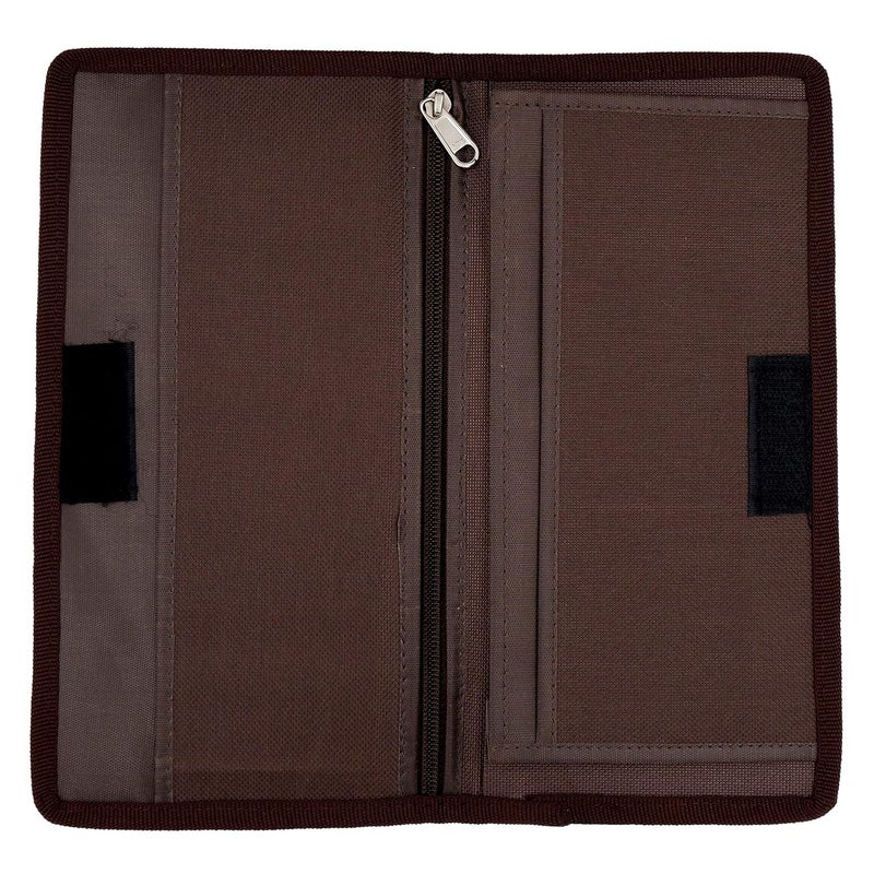 Asraw Stylish Ergonomic PU Faux Leather Document Holder Chequebook/Passbook Vehicle Papers Organizer (Brown) - Image 5