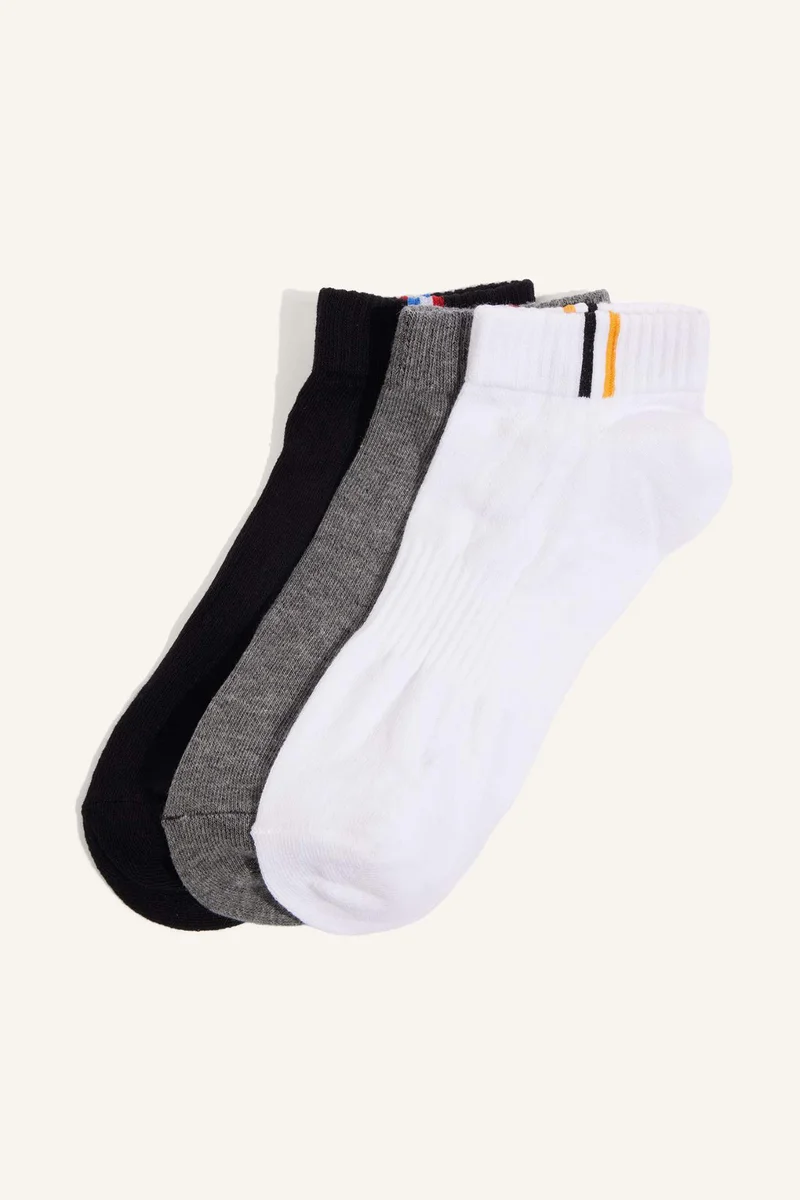 Man Striped 3 piece Short Socks