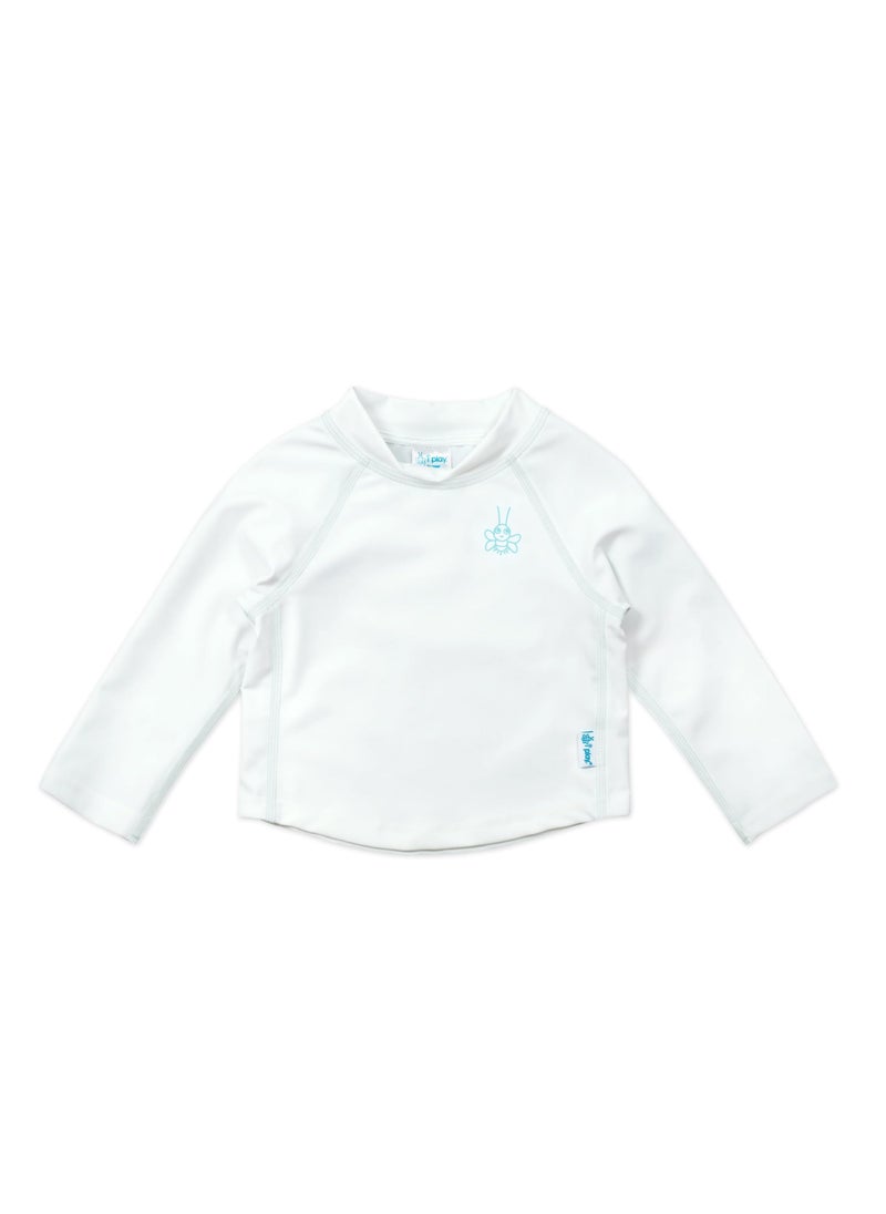 green sprouts i play. by green sprouts Kids' Long Sleeve Rashguard, White, 6 Months  - Image 1