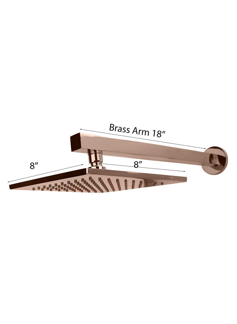 Aquieen Aquieen Luxury Series Brass Concealed Body High Flow Diverter With Showers and Spout Hand Shower Zura Collection Rose Gold  - Image 2