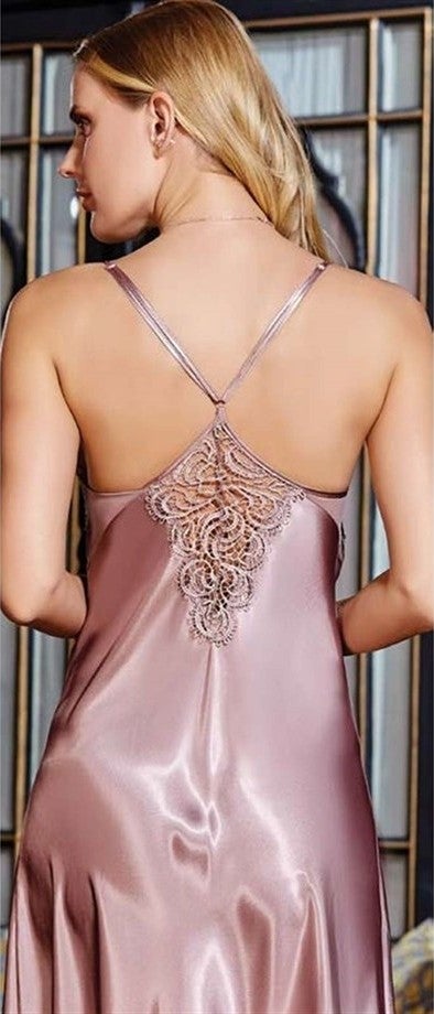 Jeremi 636 Dowry Silk Satin Lace Long Six Set - Mink - Image 5