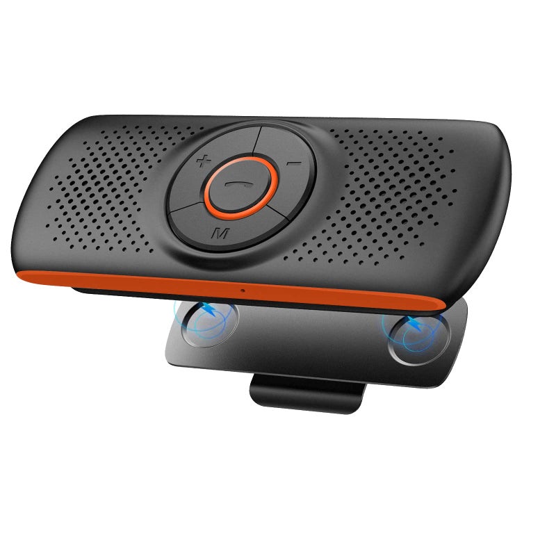 SKYBESS Car Bluetooth Speaker for Cell Phone, Portable Bluetooth Handsfree Car Kit Wireless in Car Speakerphone Music Player with Visor Clip, Supports Siri Google Assistant TF Card Playback - Image 1