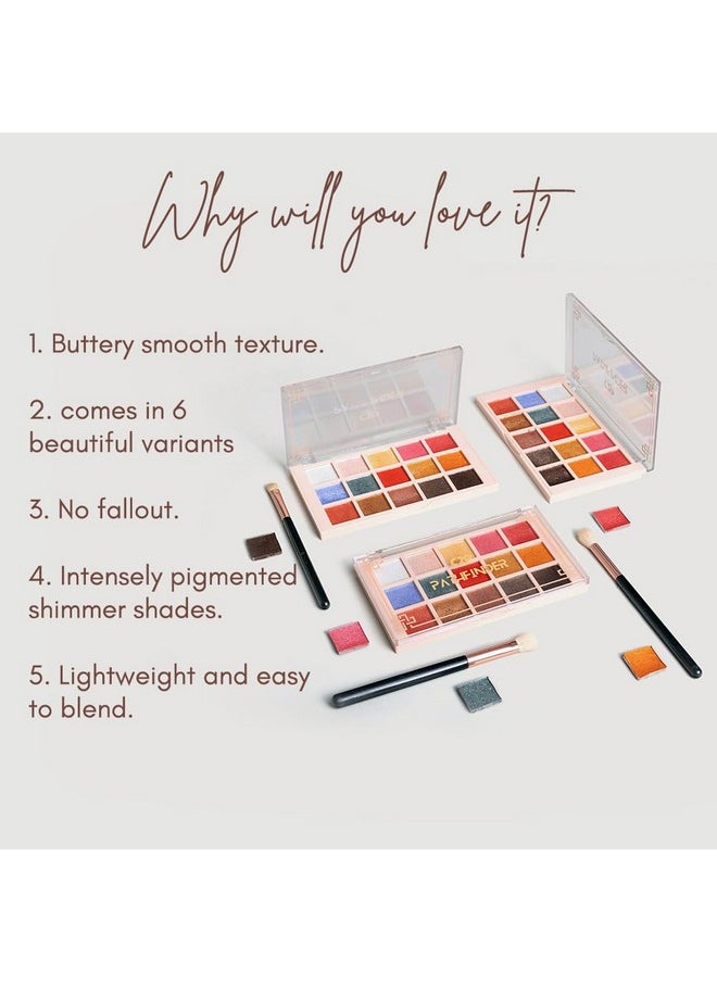 C2P PROFESSIONAL MAKEUP - C2P Pro Shimmer Glitter Eyeshadow Palette | 15 Colour Pathfinder Eye Shadow Kit For Women Long Lasting Highly Pigmented For Eye Makeup (Rigid Rose 05, 24 Gm) - Image 1
