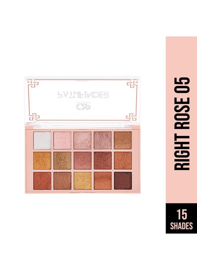C2P PROFESSIONAL MAKEUP - C2P Pro Shimmer Glitter Eyeshadow Palette | 15 Colour Pathfinder Eye Shadow Kit For Women Long Lasting Highly Pigmented For Eye Makeup (Rigid Rose 05, 24 Gm) - Image 1