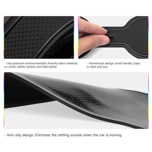 SKTU Door Slot Mat for 2024 2025 Ford Ranger Door Groove Gate Pad Ford Ranger 2024 2025 Accessories Fit 2024 2025 Ranger (XL/XLT/LARIAT/Raptor) Door Compartment Cup Center Console Liners (17Pcs Black) - Image 4