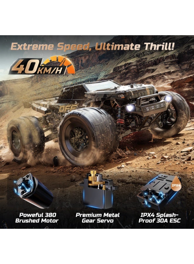 ديرك DEERC 9309E سيارة مونستر RC للدفع الرباعي 4WD، سرعة 40 كم/س، سيارة تحكم عن بُعد كهربائية للطرق الوعرة، مقاومة للماء، مع بطاريتين، مناسبة للأطفال والكبار - Image 5