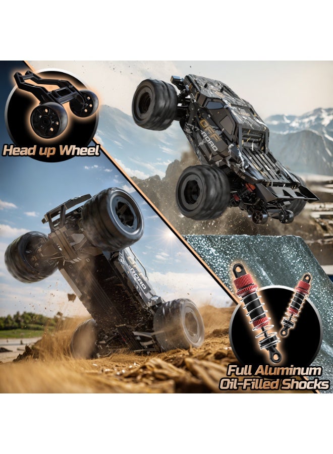 ديرك DEERC 9309E سيارة مونستر RC للدفع الرباعي 4WD، سرعة 40 كم/س، سيارة تحكم عن بُعد كهربائية للطرق الوعرة، مقاومة للماء، مع بطاريتين، مناسبة للأطفال والكبار - Image 4