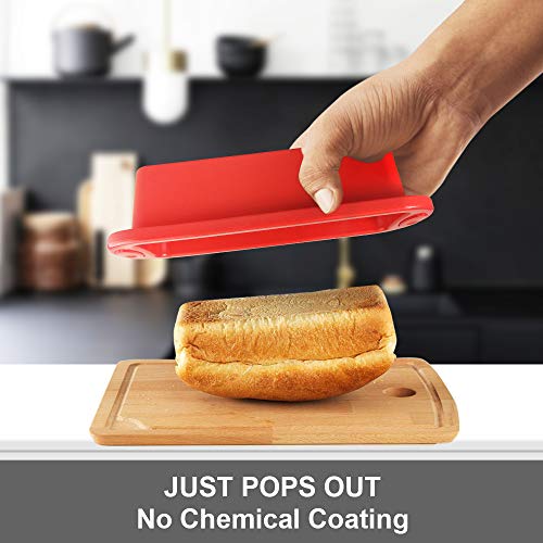SILIVO 4 Pack Mini Loaf Pans - Nonstick Silicone Bread Baking Pans for Small Loaf and Meatloaf - 5.7x2.5x2.2 Inch - Image 2