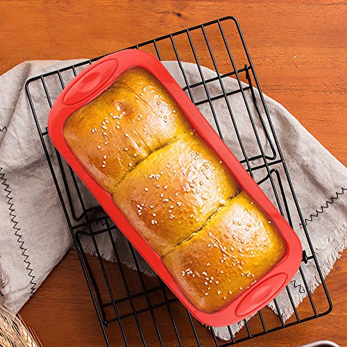 SILIVO 4 Pack Mini Loaf Pans - Nonstick Silicone Bread Baking Pans for Small Loaf and Meatloaf - 5.7x2.5x2.2 Inch - Image 4