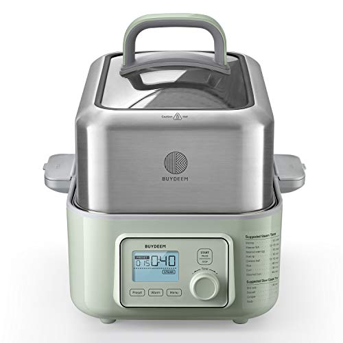 BUYDEEM G553 5-Quart بخاري طعام كهربائي لـ 2-4 حصص، بخاري خضروات بلمسة واحدة للطهي، بخاري رقمي متعدد الوظائف، بخار سريع، صينية بخاري من الفولاذ المقاوم للصدأ، بدون أواني يخنة - Image 1