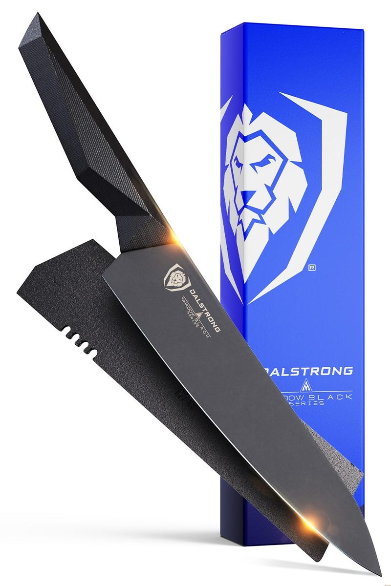 Dalstrong Chef Knife - 8 inch - Shadow Black Series - Black Titanium Nitride Coated - Razor Sharp Kitchen Knife - High Carbon 7CR17MOV-X Vacuum Treated Steel - Sheath - NSF Certified - Image 1