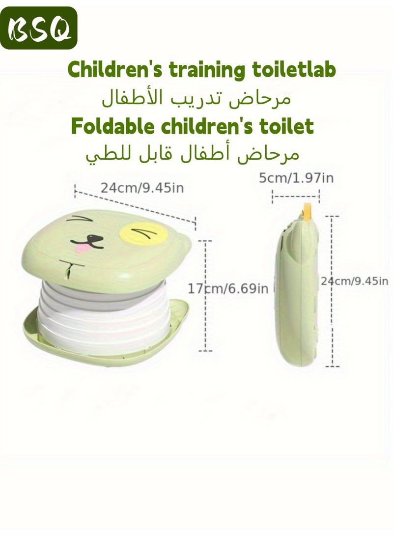 BSQ Foldable Kids Portable Potty with Cartoon Storage Box, Travel/Car/Home Use, Anti-Leak Easy Clean Toilet Training Tool，(Includes 1 storage bag and 1 roll of garbage bags) - Image 2