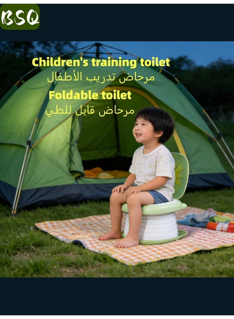 BSQ Foldable Kids Portable Potty with Cartoon Storage Box, Travel/Car/Home Use, Anti-Leak Easy Clean Toilet Training Tool，(Includes 1 storage bag and 1 roll of garbage bags) - Image 4