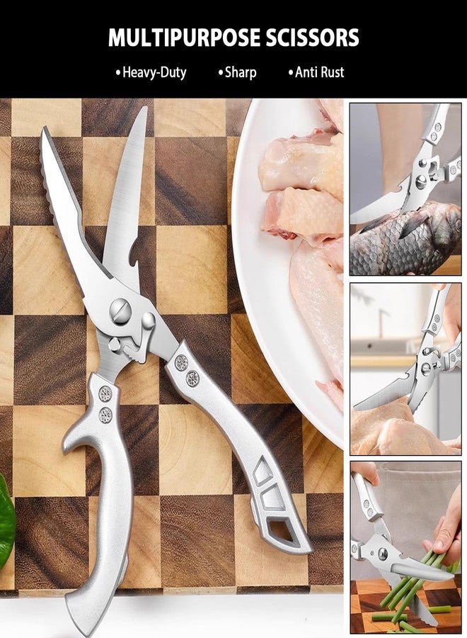 MOSFiATA Poultry Shears, Heavy Duty Kitchen Shears With Anti-Slip Handle，Poultry Scissors for Meat, Chicken, Bone,Turkey, Fish - Image 5
